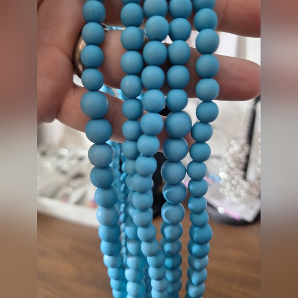 Lisa e blue beaded 5 strand statement necklace - Picture 6 of 6